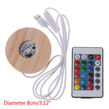 Resin Art Display Wood LED Base 12 Colors RGB with Remote DIY Night Light