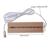 Wooden Lighted Base Stand for Resin Art Rectangle LED Lights Display