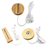 Resin Art Wood LED Light Display Base Crystal Glass Art Orna...