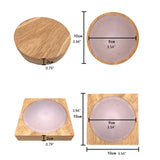 Resin Art Wooden Base Luminous Crystal Ball Led Solid Wood Customization