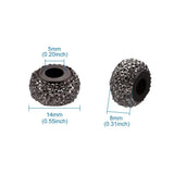 Resin Large Hole Beads 14x8mm for Necklaces Bracelets 50pcs