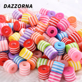 Multicolor Striped Resin Beads for Diy Jewelry Making