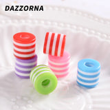 Multicolor Striped Resin Beads for Diy Jewelry Making