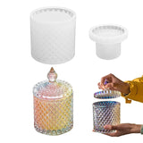 3D Jar Silicone Resin Mold with Lid for Casting