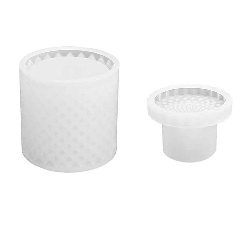 3D Jar Silicone Resin Mold with Lid for Casting