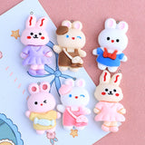 Resin Rabbit Pendant Charms for Diy Jewelry Making