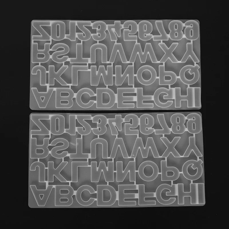 Resin Casting Mold, 2 Pack Letter Number Silicone Molds for DIY Resin Keychains