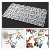 2 Pack Letter Number Silicone Resin Casting Mold for DIY Keychains