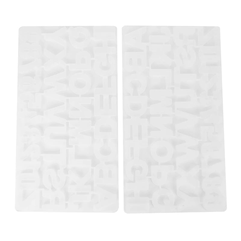 2 Pack Letter Number Silicone Mold for Resin Keychains