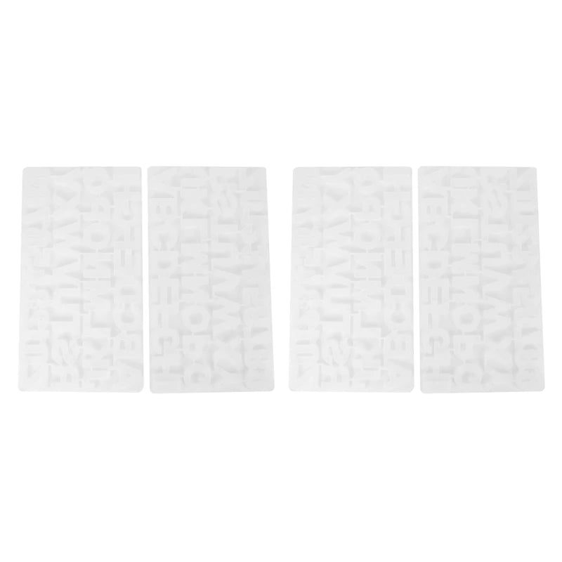 4 Pack Letter Number Silicone Resin Casting Mold for DIY Keychains