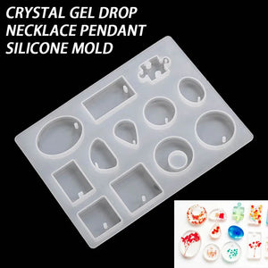 Resin Casting Silicone Mold Water Drop Oval DIY Craft Necklace Pendant