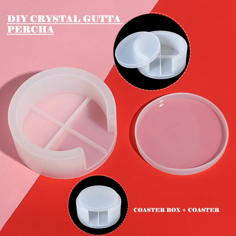 Resin Coaster Mold Epoxy Casting Mold Silicone Holder Moulds Crafts