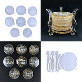 Epoxy Resin Coaster Molds Set with Holder Mold
