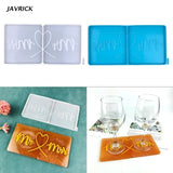 Love Couple Resin Coaster Molds Square Tray Silicone Agate Glossy DIY Craft