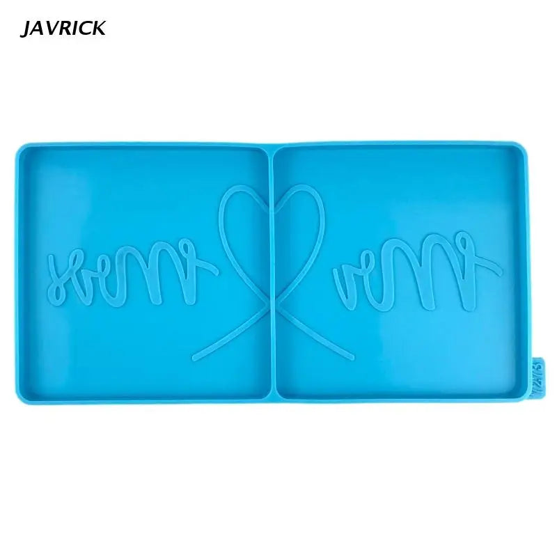 Love Couple Resin Coaster Molds Square Tray Silicone Agate Glossy DIY Craft