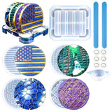 Resin Coaster Molds Kit with Stand Storage Silicone Mold for Casting Coasters