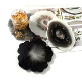 Geode Resin Coaster Mold with Foil Flakes DIY Casting Coaster