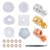 Resin Coaster Molds with Foil Flakes Geode Shapes