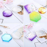 Resin Coaster Silicone Mold Casting Kit, Square Hexagon Round Hexagon