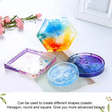 Resin Coaster Silicone Mold Kit DIY Square Hexagon Round