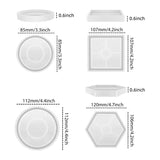 Resin Coaster Silicone Mold Casting Kit, Square Hexagon Round Hexagon