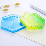Resin Coaster Silicone Mold Casting Kit, Square Hexagon Round Hexagon