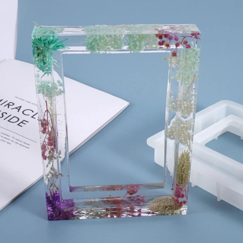 Resin Crystal Epoxy Mold Rectangular Photo Frame Crafts Casting Silicone Mould