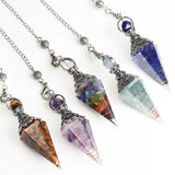 Resin Crystal Pendulum for Dowsing Stand Natural Stone Pendant