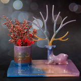 Resin Epoxy Deer Antlers Jewelry Display Stand Swing Table Mirror Mould