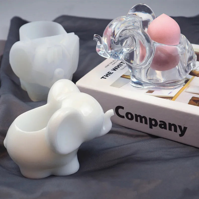 3D Elephant Makeup Egg Storage Silicone Mold