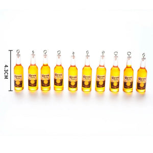 Resin Earring Keychain Necklace Pendant Set of 10 Beer Bottle