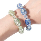 Elastic Beaded Bracelet with Amber-like Charm Gift