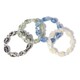 Elastic Beaded Bracelet with Amber-like Charm Gift