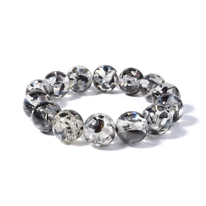 Elastic Beaded Bracelet with Amber-like Charm Gift