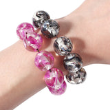 Elastic Beaded Bracelet with Amber-like Charm Gift