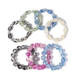 Elastic Beaded Bracelet with Amber-like Charm Gift