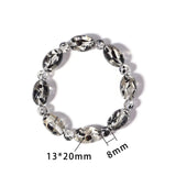Elastic Beaded Bracelet with Amber-like Charm Gift