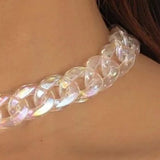 Resin Circle Women Necklace Retro Jewelry