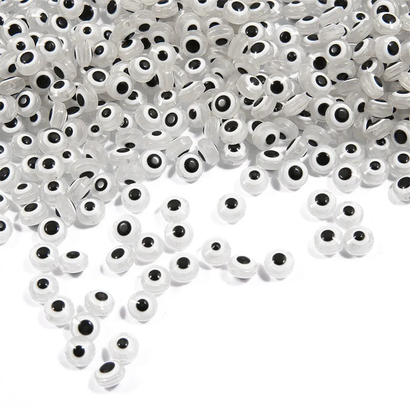 Resin Flat Round Eyes Beads Fish Devil Eye Corns Diy Jewelry Beads