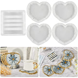 Heart Shaped Resin Geode Coaster Molds with Stand