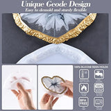 4Pc Resin Heart Geode Coaster Molds with Stand