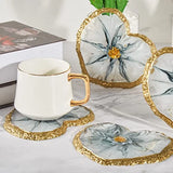 4Pc Resin Heart Geode Coaster Molds with Stand