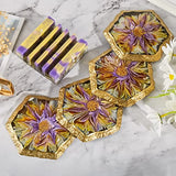 Resin Geode Coaster Molds, 4Pcs Hexagon Silicone Molds with Coaster Stand