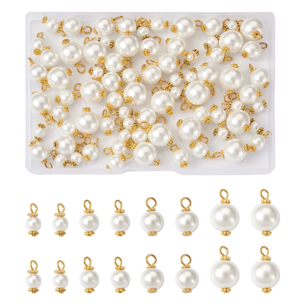 Resin/Glass Pearl Bead Charms Pendants Crown Bead Charm DIY Findings