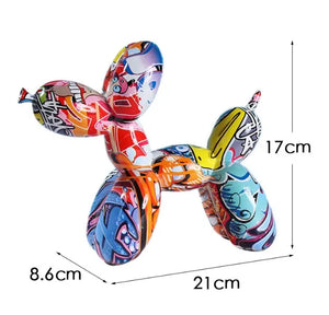 Resin Graffiti Balloon Dog Figurines for Home Decoration