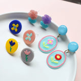 Hand Painted Sunflowers Charms Pendant 10pcs/lot for Jewelry Making