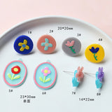 Hand Painted Sunflowers Charms Pendant 10pcs/lot for Jewelry Making