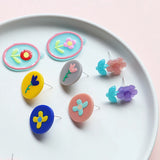 Hand Painted Sunflowers Charms Pendant 10pcs/lot for Jewelry Making