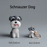 Schnauzer Dog Keychain Backpack Pendant Car Decoration Keyring