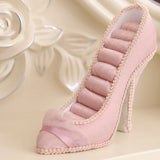 Pink Resin High-heel Shoes Ring Display Stand - 8 Slots